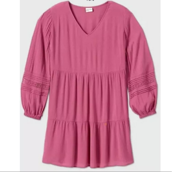 Ava & Viv Dresses & Skirts - Ava & Viv Pink V-Neck Dress